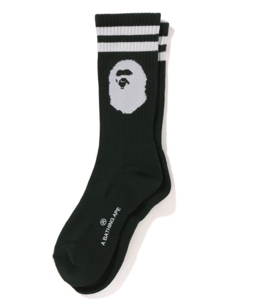 A BATHING APE（アベイシングエイプ）の「APE HEAD LINE SOCKS M