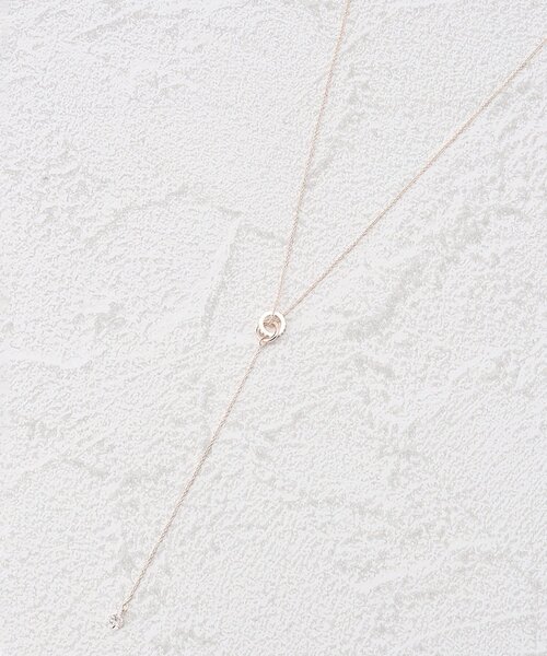grove（グローブ）の「◆プチビジューリングY字ネックレス（ネックレス・レディース・ピンクゴールド/ゴールド/シルバー・00）」の3枚目の写真