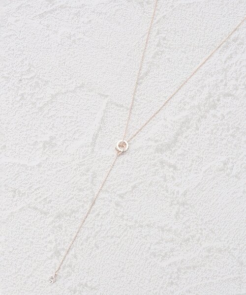 grove（グローブ）の「◆プチビジューリングY字ネックレス（ネックレス・レディース・ピンクゴールド/ゴールド/シルバー・00）」の6枚目の写真