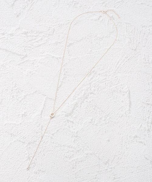 grove（グローブ）の「◆プチビジューリングY字ネックレス（ネックレス・レディース・ピンクゴールド/ゴールド/シルバー・00）」の5枚目の写真