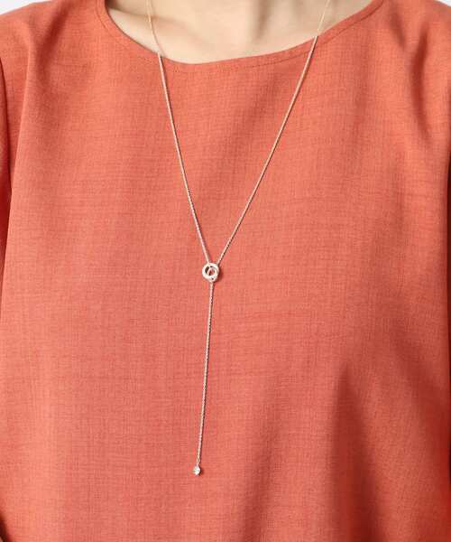 grove（グローブ）の「◆プチビジューリングY字ネックレス（ネックレス・レディース・ピンクゴールド/ゴールド/シルバー・00）」の4枚目の写真