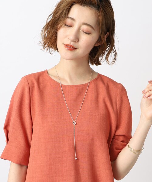 grove（グローブ）の「◆プチビジューリングY字ネックレス（ネックレス・レディース・ピンクゴールド/ゴールド/シルバー・00）」の7枚目の写真