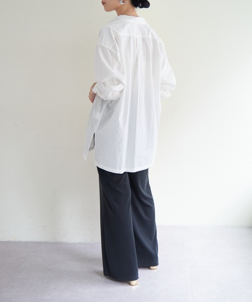 SHENERY(シーナリー)の「コットンベーシックオーバーシャツ(シャツ/ブラウス・レディース・ピンク/オフホワイト・FREE)」の19枚目の写真