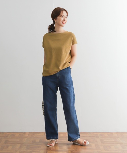 URBAN RESEARCH DOORS(アーバンリサーチドアーズ)の「コットンリネンサカリバーボートネックプルオーバー(Tシャツ/カットソー・レディース・ナチュラル/イエロー系その他/チャコールグレー・MEDIUM)」の13枚目の写真