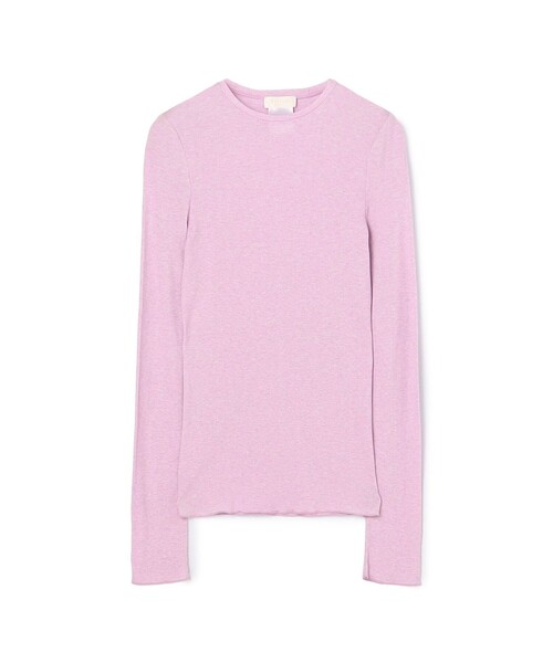 BALLSEY（ボールジィ）の「コットンシルクリブ クルーネックプルオーバー（Tシャツ/カットソー・レディース・ベージュ/ホワイト/チャコールグレー/ブラック/ブルー/ライトグリーン/パープル/ライトブルー/ダークブラウン/ネイビー/ライトパープル・S）」の11枚目の写真