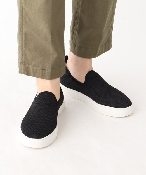 OPAQUE.CLIP(オペークドットクリップ)の「◆【抗菌防臭加工】ニットスリッポン(スニーカー・レディース・ブラック/ダークブラウン系・02/03/01)」の1枚目の写真