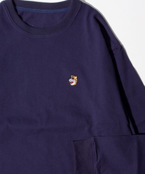 GLOSTER（グロスター）の「【GLOSTER/グロスター】ワンポイント刺繍 タイガーリーフ ロンT バックプリント ベトジャン（Tシャツ/カットソー・メンズ・ネイビー/オリーブ/ホワイト・S/M/L）」の5枚目の写真