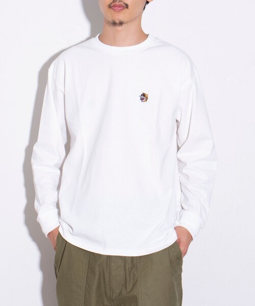 GLOSTER（グロスター）の「【GLOSTER/グロスター】ワンポイント刺繍 タイガーリーフ ロンT バックプリント ベトジャン（Tシャツ/カットソー・メンズ・ネイビー/オリーブ/ホワイト・S/M/L）」の10枚目の写真