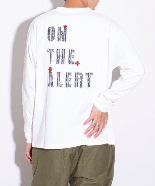 GLOSTER（グロスター）の「【GLOSTER/グロスター】ワンポイント刺繍 タイガーリーフ ロンT バックプリント ベトジャン（Tシャツ/カットソー・メンズ・ネイビー/オリーブ/ホワイト・S/M/L）」の14枚目の写真