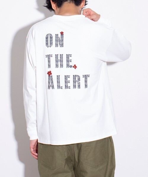 GLOSTER（グロスター）の「【GLOSTER/グロスター】ワンポイント刺繍 タイガーリーフ ロンT バックプリント ベトジャン（Tシャツ/カットソー・メンズ・ネイビー/オリーブ/ホワイト・S/M/L）」の15枚目の写真