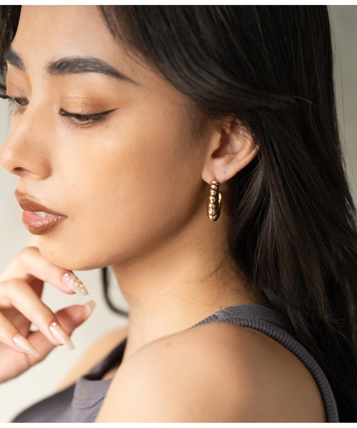 LATINA（ラティーナ）の「ラウンドデザインピアスSET（ピアス（両耳用）・レディース・ゴールド・FREE）」の7枚目の写真