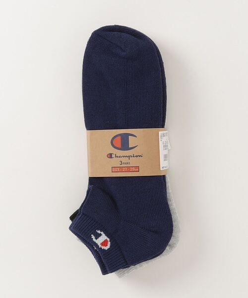 Champion(チャンピオン)の「【CHAMPION/チャンピオン】 ショートレングスソックス3P CMSCY402 ワンポイントロゴ 3足組(ソックス/靴下・メンズ・ネイビー/ホワイト/ブラック/グレー・LARGE/MEDIUM/SMALL)」の4枚目の写真