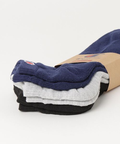 Champion(チャンピオン)の「【CHAMPION/チャンピオン】 ショートレングスソックス3P CMSCY402 ワンポイントロゴ 3足組(ソックス/靴下・メンズ・ネイビー/ホワイト/ブラック/グレー・LARGE/MEDIUM/SMALL)」の5枚目の写真