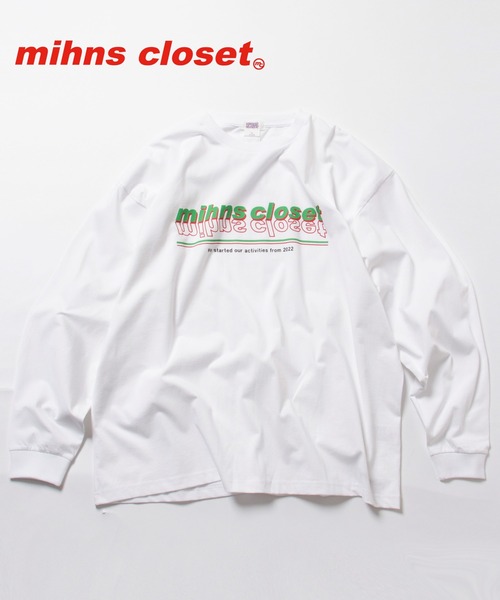 mihns closet（ミンズクローゼット）の「【mihns closet/ミンズクローゼット】カラーロゴ ロングスリーブTシャツ（Tシャツ/カットソー・メンズ・オフホワイト/ブラック/ライトグレー・L/XL/M）」の2枚目の写真
