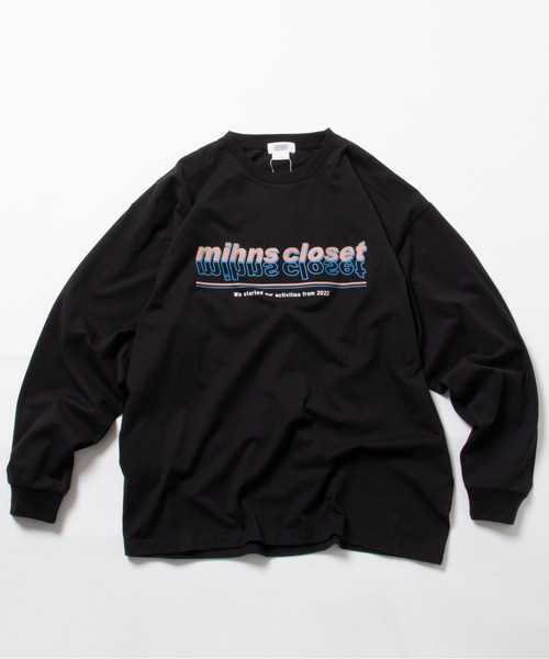 mihns closet（ミンズクローゼット）の「【mihns closet/ミンズクローゼット】カラーロゴ ロングスリーブTシャツ（Tシャツ/カットソー・メンズ・オフホワイト/ブラック/ライトグレー・L/XL/M）」の4枚目の写真