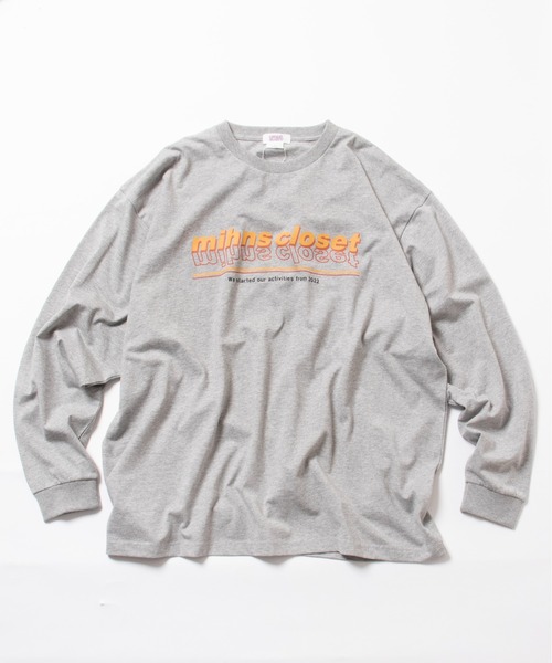 mihns closet（ミンズクローゼット）の「【mihns closet/ミンズクローゼット】カラーロゴ ロングスリーブTシャツ（Tシャツ/カットソー・メンズ・オフホワイト/ブラック/ライトグレー・L/XL/M）」の7枚目の写真