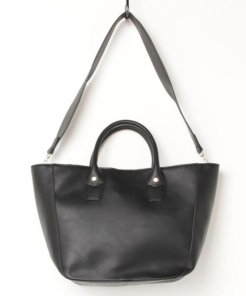 favori（ファヴォリ）の「EM:Favoriメッシュポーチ付き合皮トート（トートバッグ・レディース・アイボリー/ブラック/ダークブラウン/シルバー・FREE）」の5枚目の写真