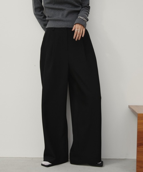 Aunt Marie's（アントマリーズ）の「【S,M,Lサイズ展開】ツータックルーズスラックスパンツ/オールシーズン（スラックス・レディース・グレー/アイボリー/ブラック/ブラウン・L/M/S）」の22枚目の写真