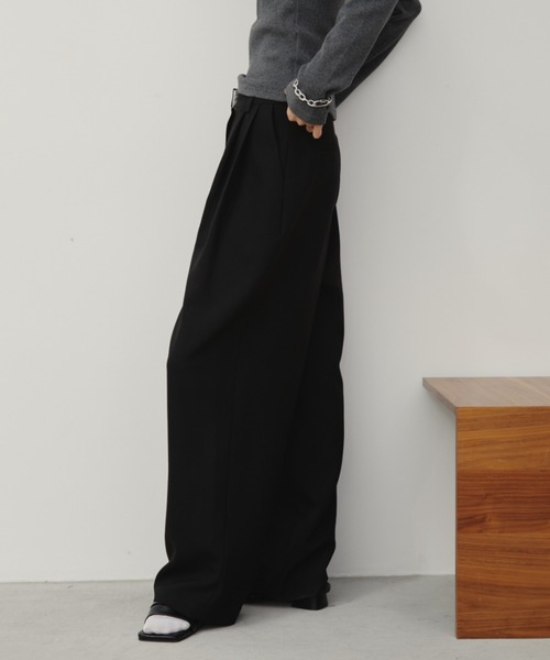 Aunt Marie's（アントマリーズ）の「【S,M,Lサイズ展開】ツータックルーズスラックスパンツ/オールシーズン（スラックス・レディース・グレー/アイボリー/ブラック/ブラウン・L/M/S）」の16枚目の写真