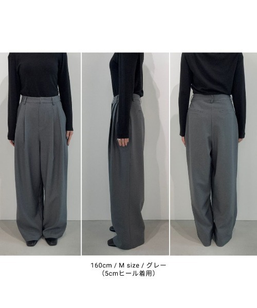 S,M,Lサイズ展開】ツータックルーズスラックスパンツ/オール