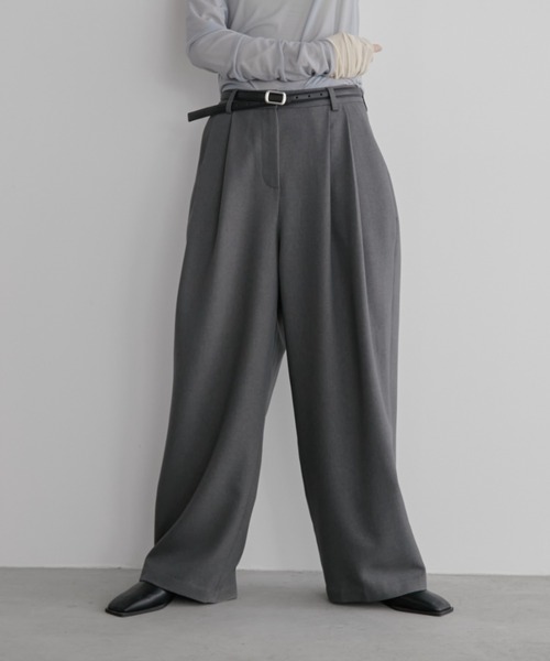 S,M,Lサイズ展開】ツータックルーズスラックスパンツ/オールシーズン