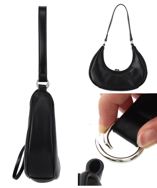 Settimissimo（セッティミッシモ）の「ハーフムーンショルダーバッグ（ショルダーバッグ・レディース・ブラック/シルバー・FREE）」の16枚目の写真