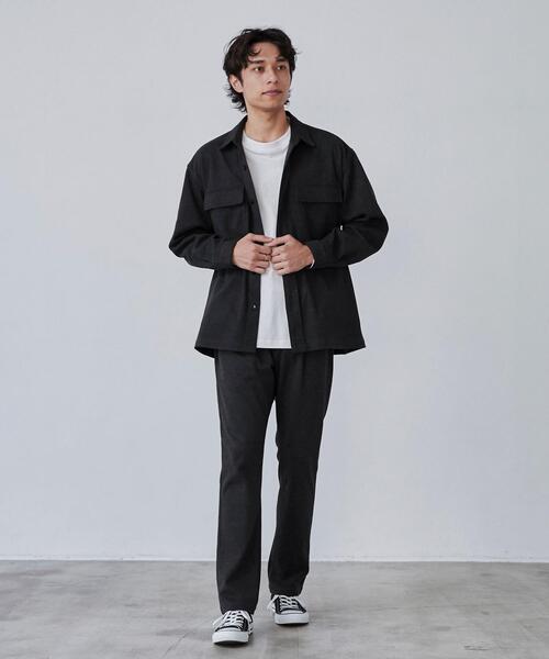 coen(コーエン)の「極楽フラノCPOシャツ(シャツ/ブラウス・メンズ・ブラウン/ダークグレー・S/L/XL/M)」の4枚目の写真