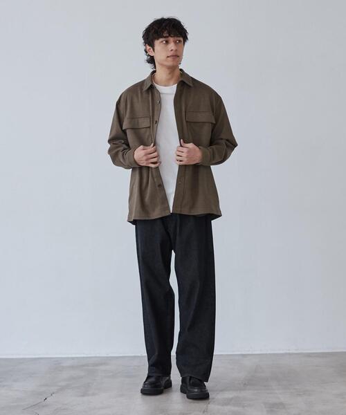 coen(コーエン)の「極楽フラノCPOシャツ(シャツ/ブラウス・メンズ・ブラウン/ダークグレー・S/L/XL/M)」の7枚目の写真