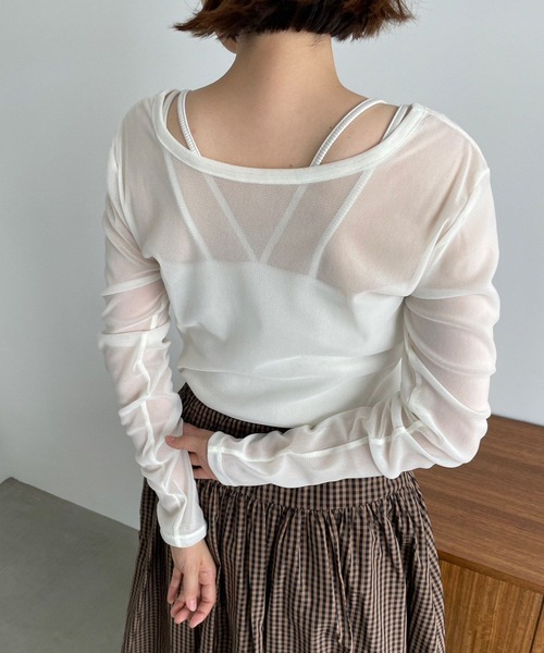 LOWRYS FARM（ローリーズファーム）の「フロッキーチュールロングスリーブ　983890（Tシャツ/カットソー・レディース・アイボリー/ブラック/ブルー・FREE）」の16枚目の写真