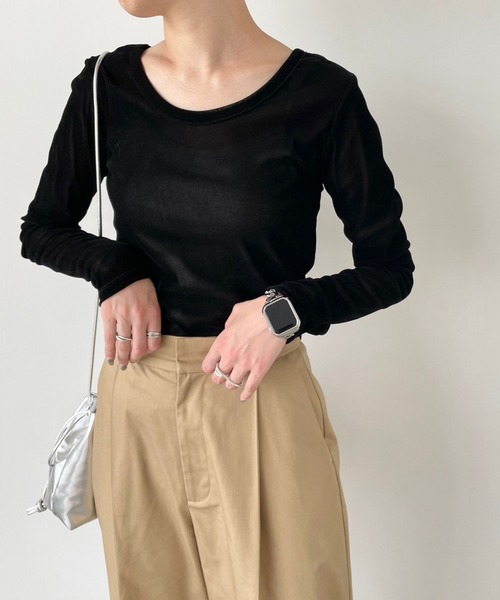 LOWRYS FARM（ローリーズファーム）の「フロッキーチュールロングスリーブ　983890（Tシャツ/カットソー・レディース・アイボリー/ブラック/ブルー・FREE）」の19枚目の写真
