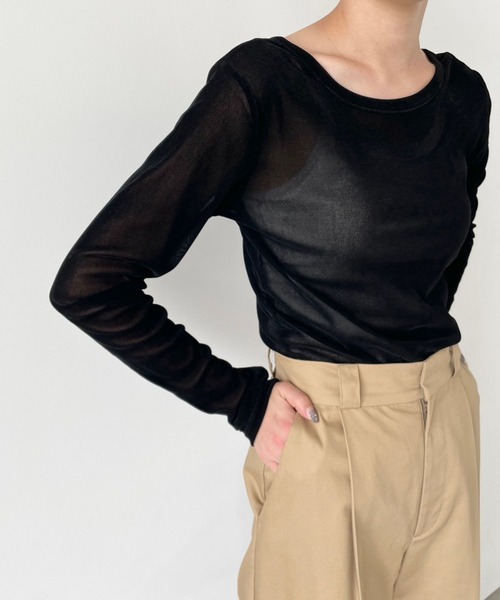 LOWRYS FARM（ローリーズファーム）の「フロッキーチュールロングスリーブ　983890（Tシャツ/カットソー・レディース・アイボリー/ブラック/ブルー・FREE）」の20枚目の写真