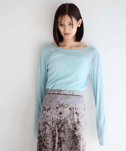 LOWRYS FARM（ローリーズファーム）の「フロッキーチュールロングスリーブ　983890（Tシャツ/カットソー・レディース・アイボリー/ブラック/ブルー・FREE）」の14枚目の写真
