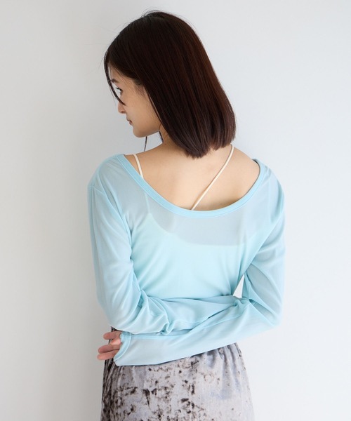 LOWRYS FARM（ローリーズファーム）の「フロッキーチュールロングスリーブ　983890（Tシャツ/カットソー・レディース・アイボリー/ブラック/ブルー・FREE）」の13枚目の写真