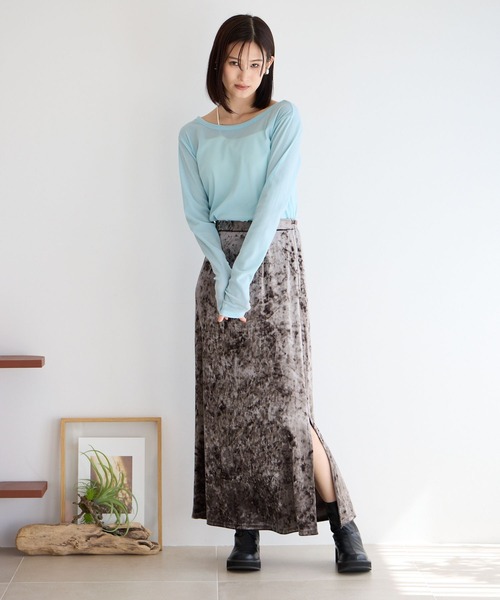 LOWRYS FARM（ローリーズファーム）の「フロッキーチュールロングスリーブ　983890（Tシャツ/カットソー・レディース・アイボリー/ブラック/ブルー・FREE）」の12枚目の写真