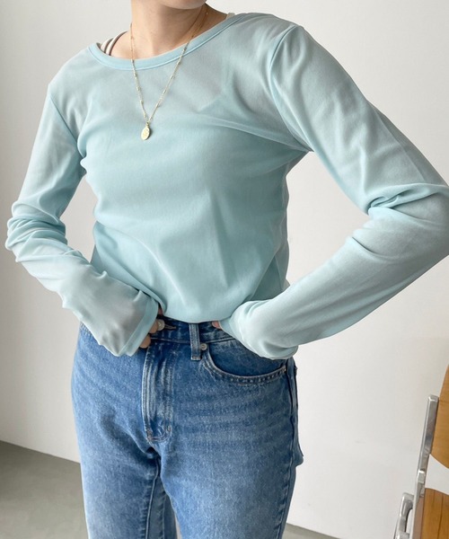 LOWRYS FARM（ローリーズファーム）の「フロッキーチュールロングスリーブ　983890（Tシャツ/カットソー・レディース・アイボリー/ブラック/ブルー・FREE）」の4枚目の写真