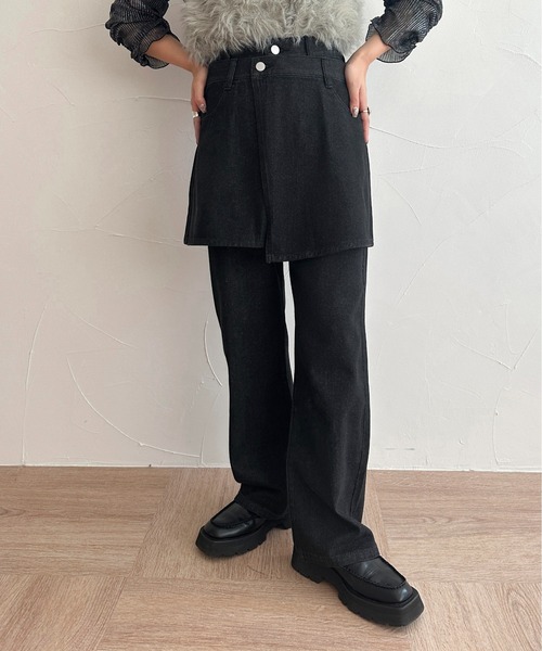 apres jour mignon(アプレジュールミニョン)の「レイヤードマルチWAYデニム【ZOZOTOWN限定アイテム】(デニムパンツ・レディース・ブラック/ダークブルー・SMALL/MEDIUM/LARGE/X-LARGE)」の11枚目の写真