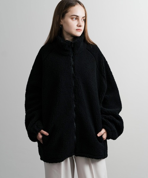 Rocky Monroe（ロッキーモンロー）の「オーバーサイズシープボアフリースジャケット/ブルゾン（ブルゾン・メンズ・ブラウン/ベージュ/ネイビー/グレー/オフホワイト/ブラック・M/L/XL）」の7枚目の写真