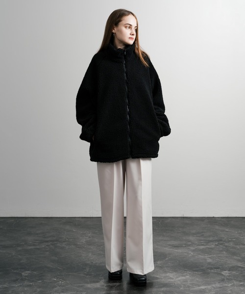 セール】オーバーサイズシープボアフリースジャケット/ブルゾン