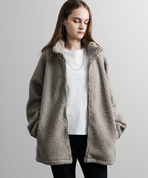 Rocky Monroe（ロッキーモンロー）の「オーバーサイズシープボアフリースジャケット/ブルゾン（ブルゾン・メンズ・ブラウン/ベージュ/ネイビー/グレー/オフホワイト/ブラック・M/L/XL）」の16枚目の写真