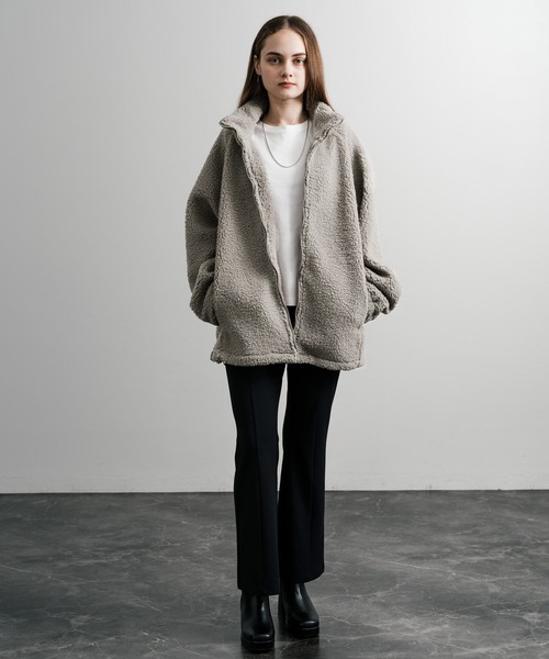 Rocky Monroe（ロッキーモンロー）の「オーバーサイズシープボアフリースジャケット/ブルゾン（ブルゾン・メンズ・ブラウン/ベージュ/ネイビー/グレー/オフホワイト/ブラック・M/L/XL）」の18枚目の写真