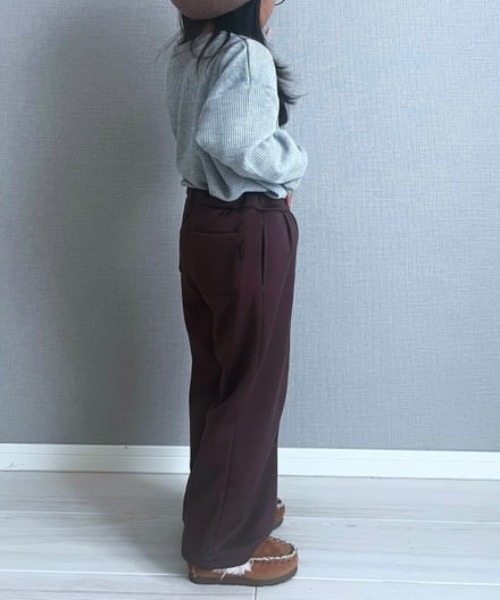Moujonjon（ムージョンジョン）の「ベロアＢＤ２柄込みワイドパンツ（その他パンツ・キッズ・ベージュ/その他1/ブラウン・100/130/80/120/90/110/140）」の3枚目の写真