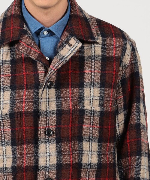 【極美品】 トゥモローランド ブルーワーク ウールジャケット レッド チェック TOMORROWLAND （トゥモローランド）の「ボイルドウール シャツ