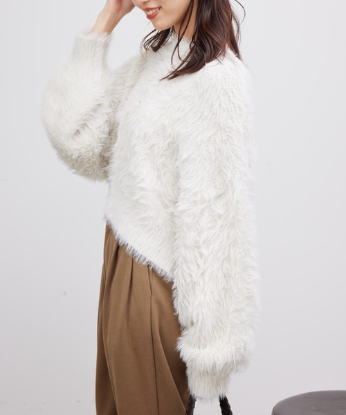 Chez toi(シェトワ)の「袖ボリュームシャギープルオーバー(ニット/セーター・レディース・オフホワイト/ブルー/ブラック・FREE)」の12枚目の写真