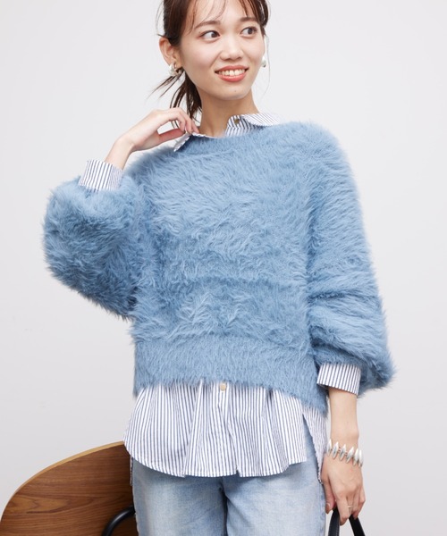 Chez toi(シェトワ)の「袖ボリュームシャギープルオーバー(ニット/セーター・レディース・オフホワイト/ブルー/ブラック・FREE)」の19枚目の写真