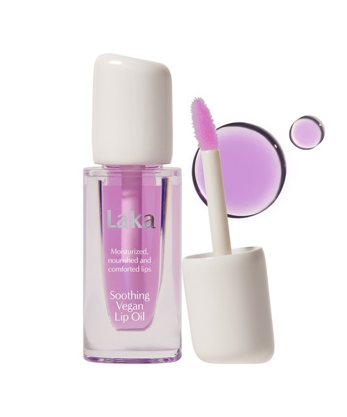Laka（ラカ）の「スージングヴィーガンリップオイル（口紅/リップティント/グロス・レディース・#カーミングパープル/#ナリッシングイエロー・FREE）」の2枚目の写真