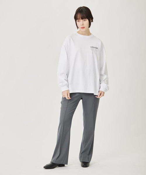 MILKFED.（ミルクフェド）の「FLARED PANTS（その他パンツ・レディース・グレー/ブラック/イエロー・S/M）」の4枚目の写真