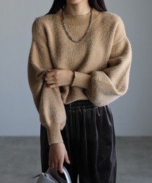 ミンク風フェザーニットTOPS/トップス