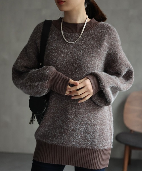 セール】ミンク風フェザーニットTOPS/トップス（ニット/セーター
