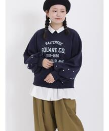 Samansa Mos2 | パール付ロゴスウェット(Tシャツ/カットソー)