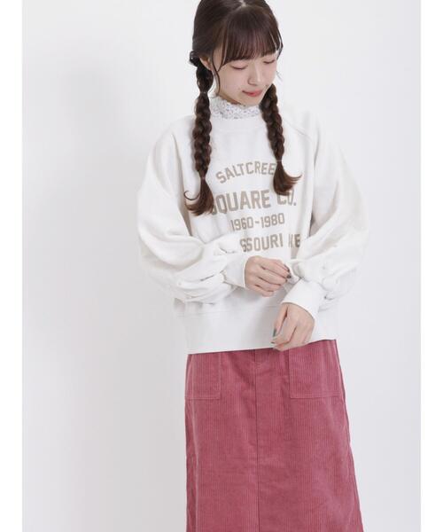 Samansa Mos2(サマンサ モスモス)の「パール付ロゴスウェット(Tシャツ/カットソー・レディース・ネイビー/オフホワイト/モカ/ピンク・F)」の5枚目の写真